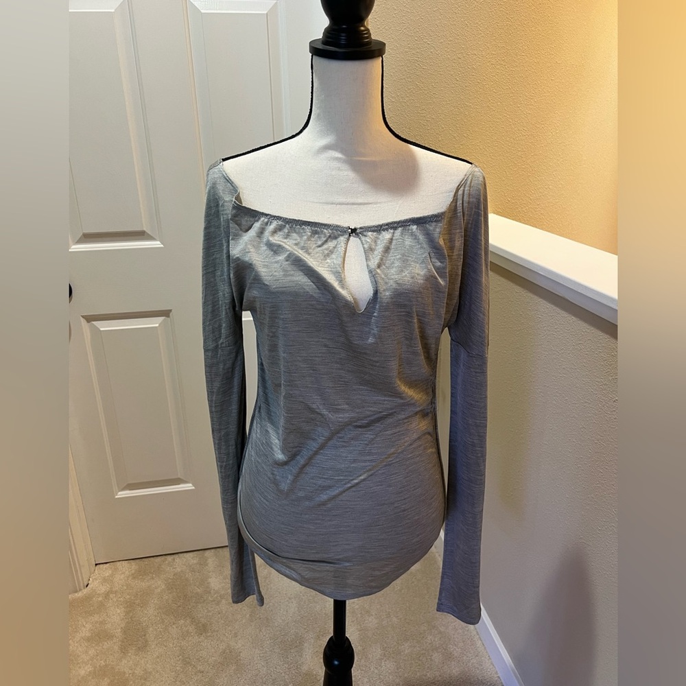 Gucci Gray Long Sleeve Blouse